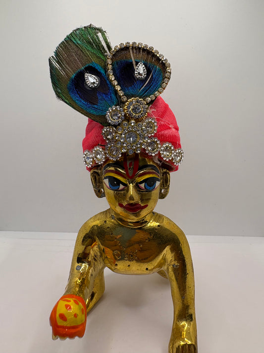 Beautiful Stone Peacock Feather Decorated Mukut
