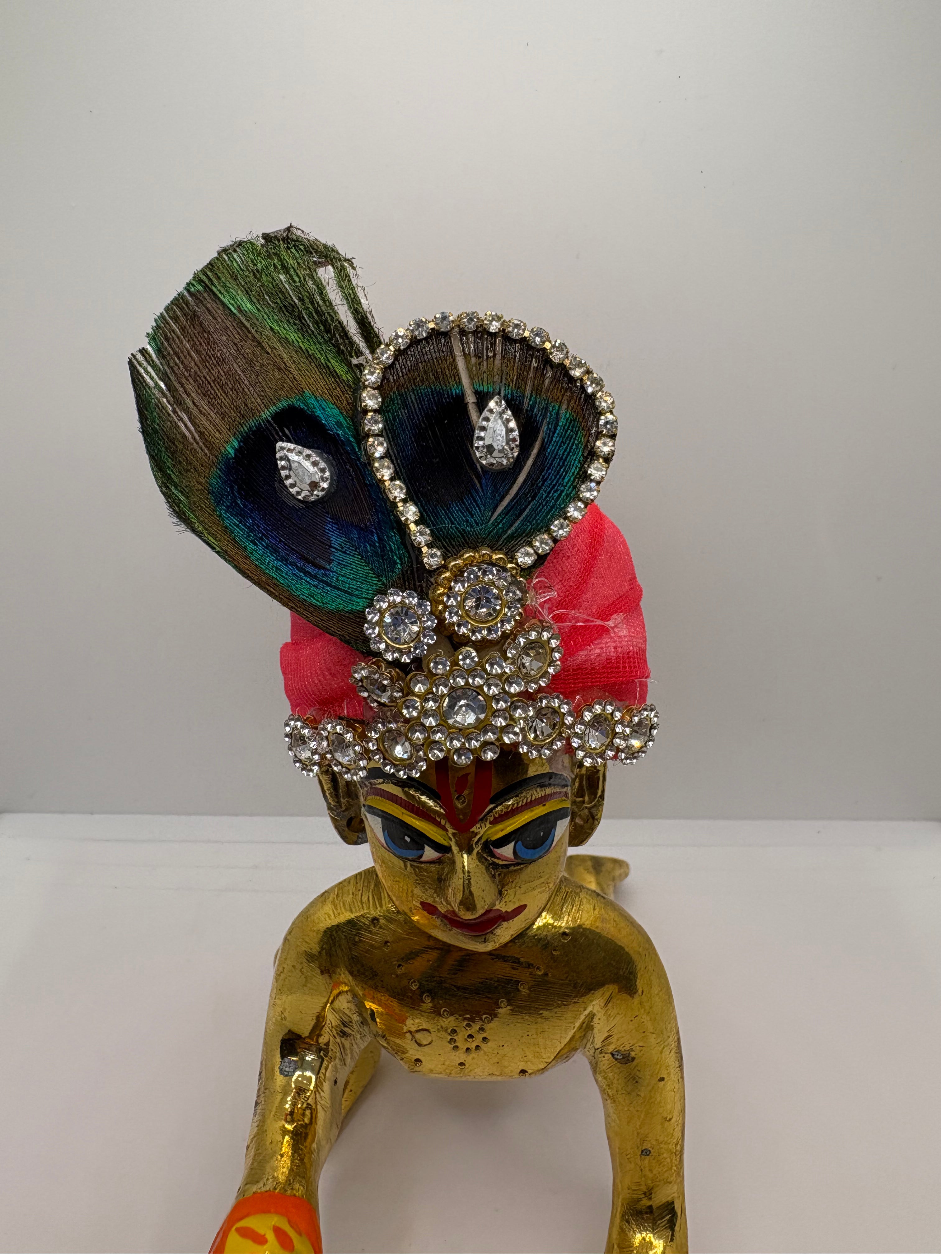 Beautiful Stone Peacock Feather Decorated Mukut