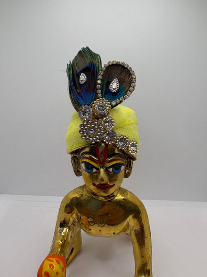 Beautiful Stone Peacock Feather Decorated Mukut