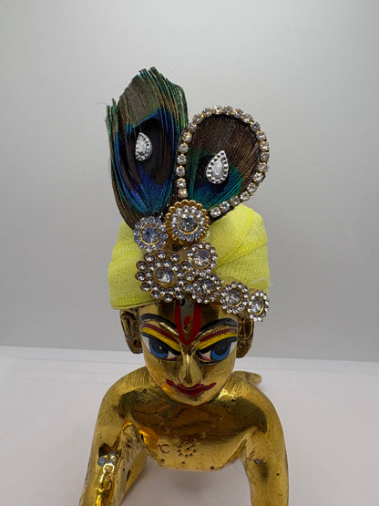 Beautiful Stone Peacock Feather Decorated Mukut