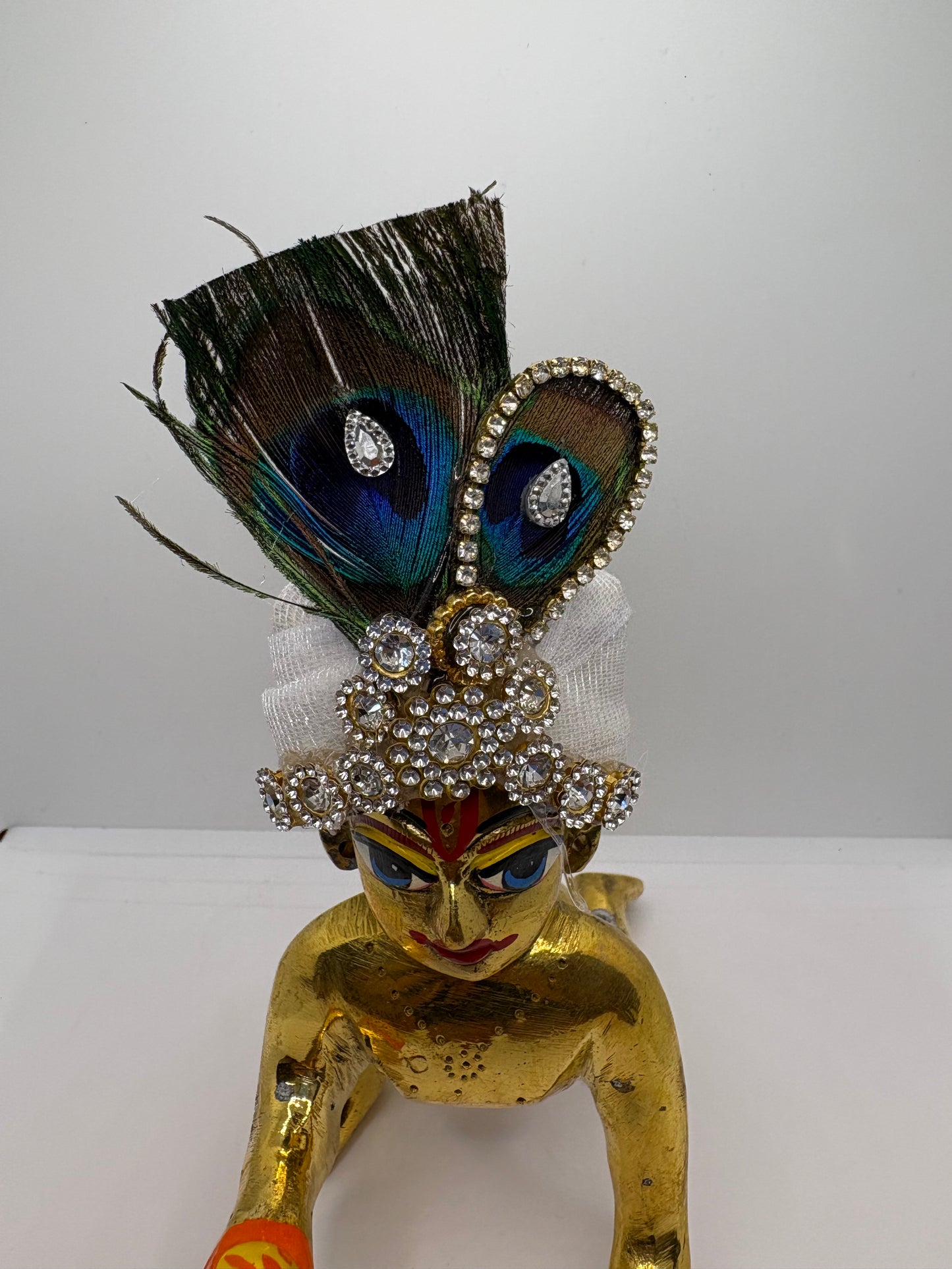 Beautiful Stone Peacock Feather Decorated Mukut