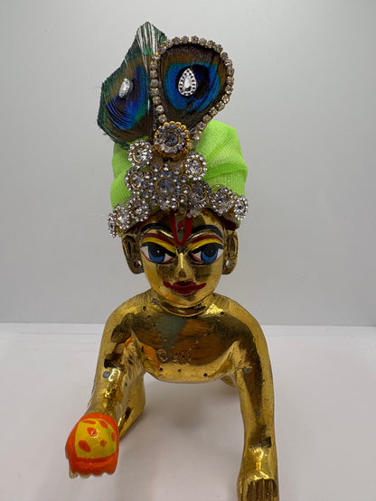Beautiful Stone Peacock Feather Decorated Mukut