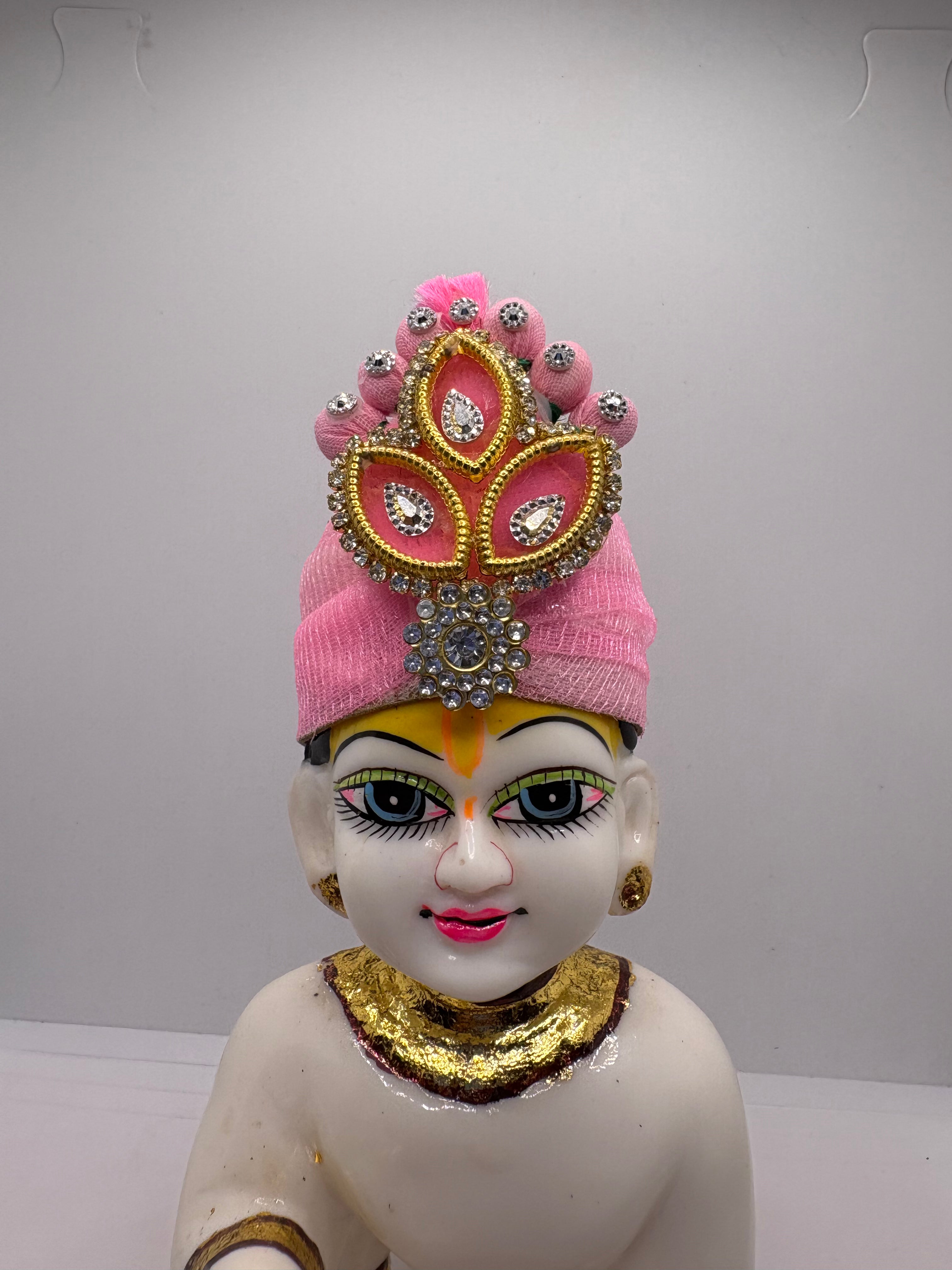Beautiful Stone Decorated Mukut for Kanha Ji | Handcrafted Royal Crown for Laddu Gopal Ji