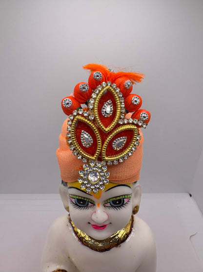 Beautiful Stone Decorated Mukut for Kanha Ji | Handcrafted Royal Crown for Laddu Gopal Ji
