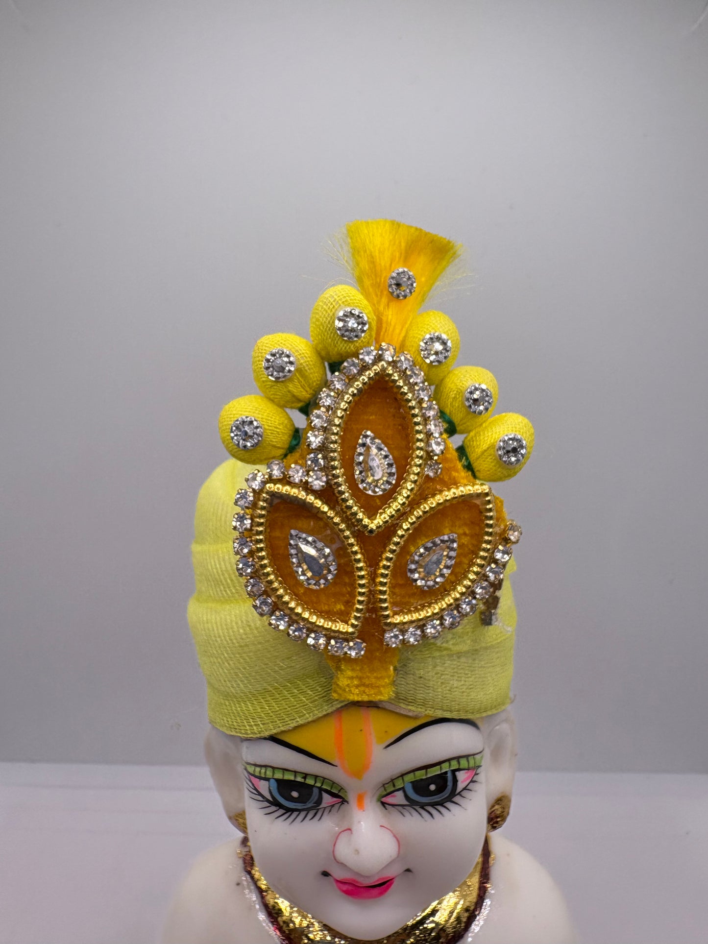Beautiful Stone Decorated Mukut for Kanha Ji | Handcrafted Royal Crown for Laddu Gopal Ji