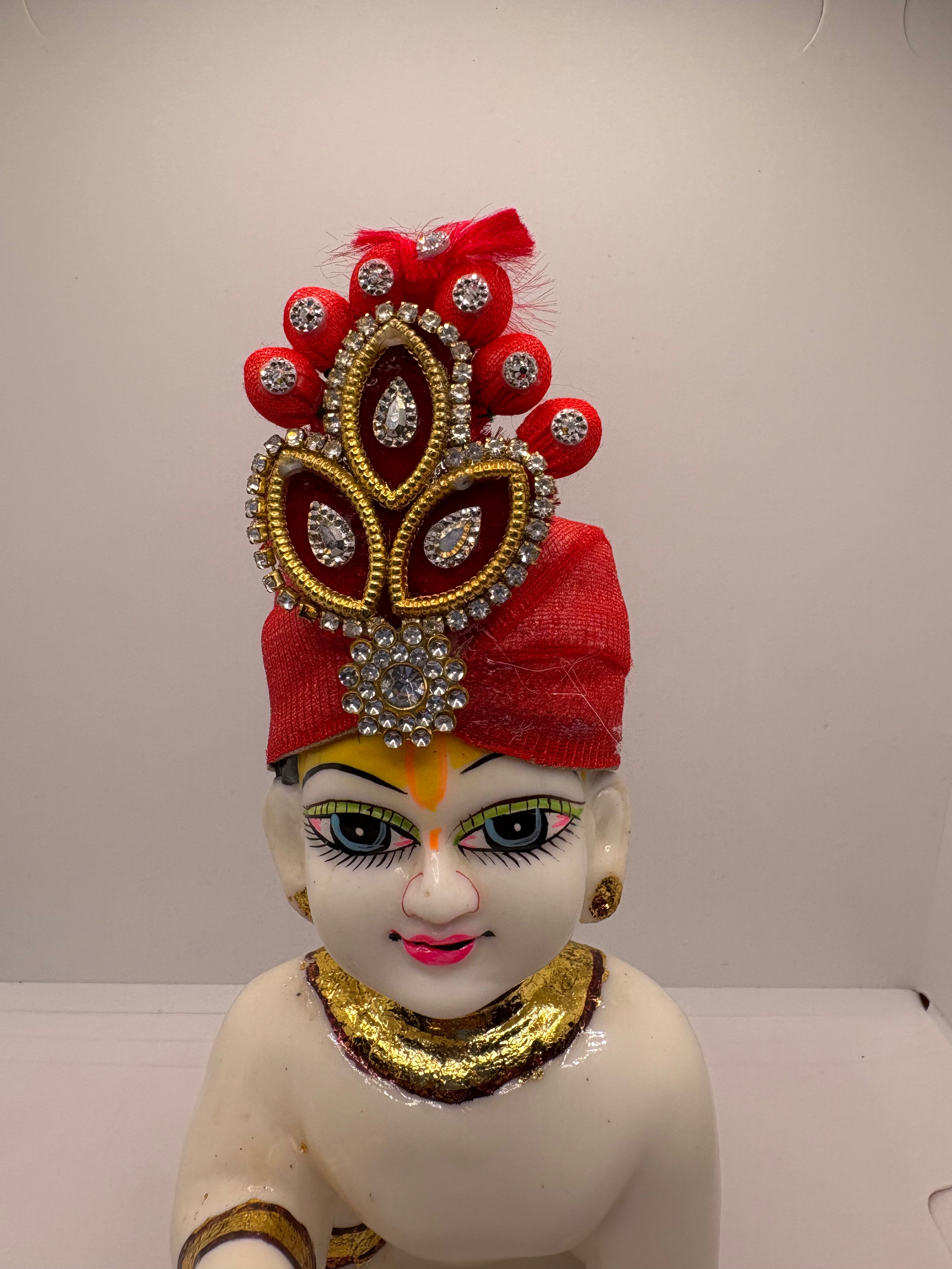 Beautiful Stone Decorated Mukut for Kanha Ji | Handcrafted Royal Crown for Laddu Gopal Ji
