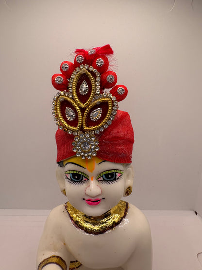 Beautiful Stone Decorated Mukut for Kanha Ji | Handcrafted Royal Crown for Laddu Gopal Ji