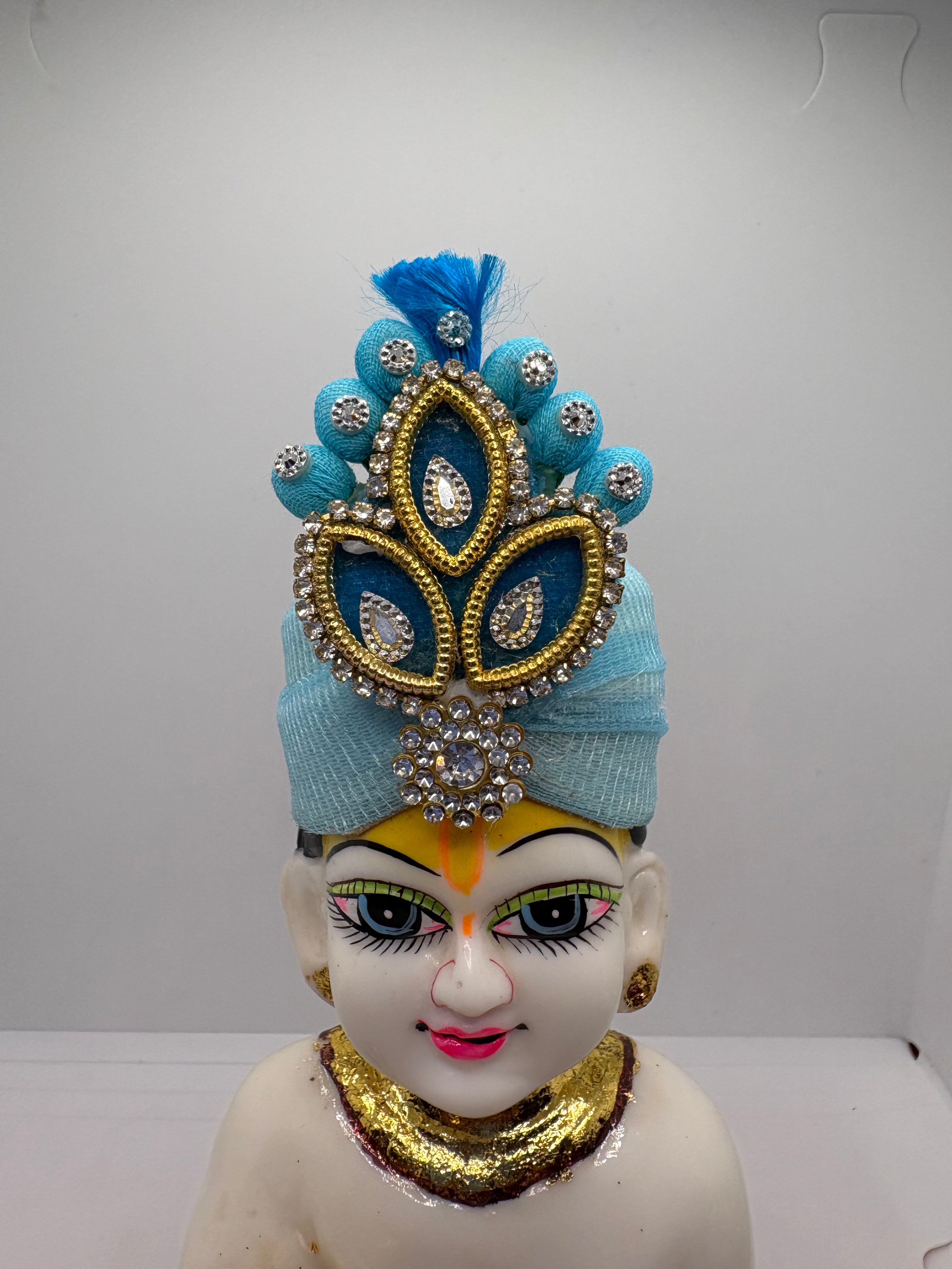 Beautiful Stone Decorated Mukut for Kanha Ji | Handcrafted Royal Crown for Laddu Gopal Ji