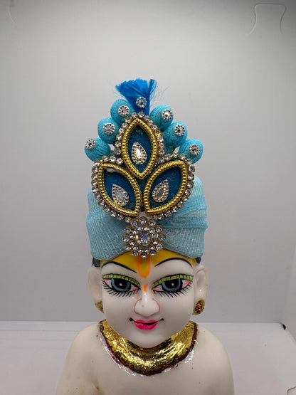 Beautiful Stone Decorated Mukut for Kanha Ji | Handcrafted Royal Crown for Laddu Gopal Ji