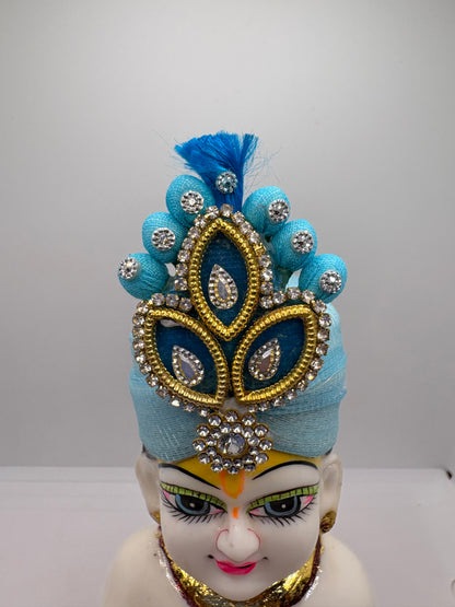Beautiful Stone Decorated Mukut for Kanha Ji | Handcrafted Royal Crown for Laddu Gopal Ji