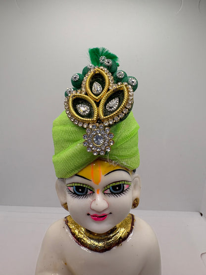Beautiful Stone Decorated Mukut for Kanha Ji | Handcrafted Royal Crown for Laddu Gopal Ji