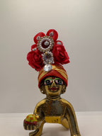 Floral Decorated Mukut for Kanha Ji | Handcrafted Flower Crown for Laddu Gopal Ji