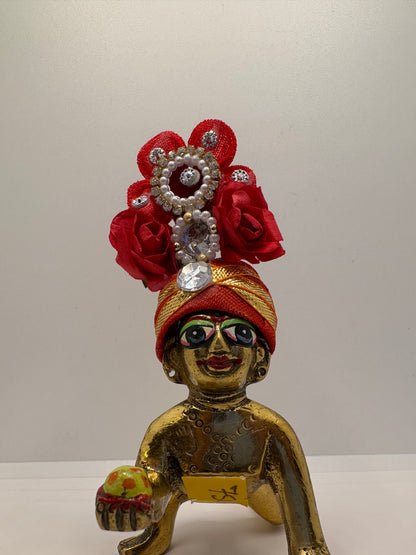 Floral Decorated Mukut for Kanha Ji | Handcrafted Flower Crown for Laddu Gopal Ji