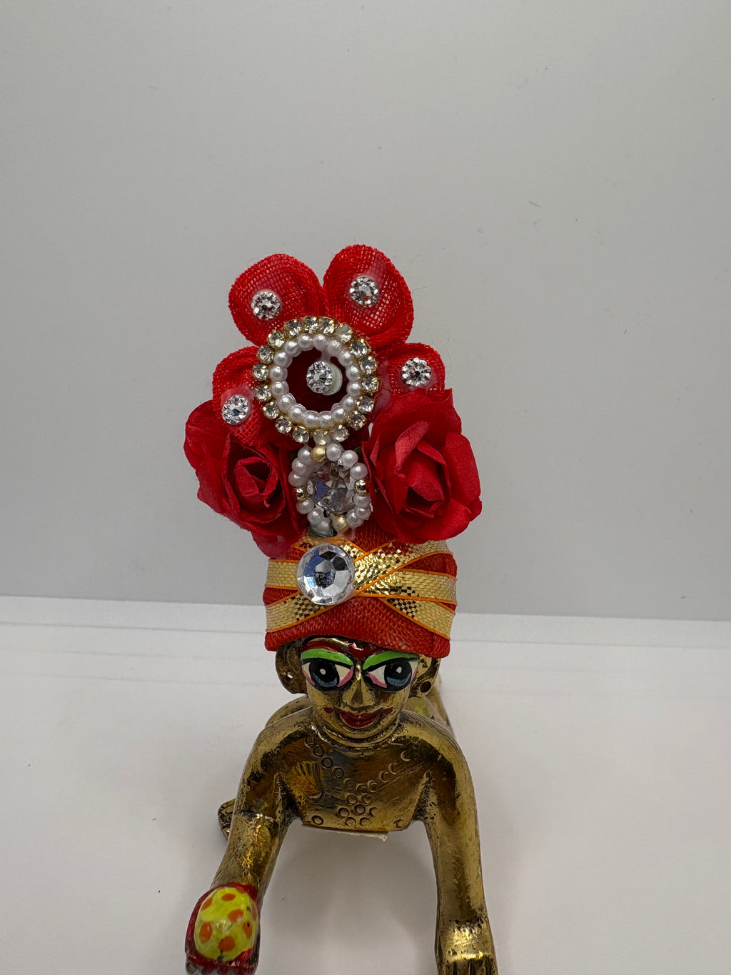 Floral Decorated Mukut for Kanha Ji | Handcrafted Flower Crown for Laddu Gopal Ji