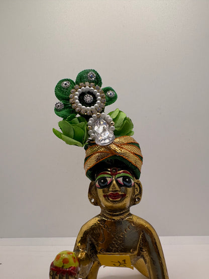 Floral Decorated Mukut for Kanha Ji | Handcrafted Flower Crown for Laddu Gopal Ji