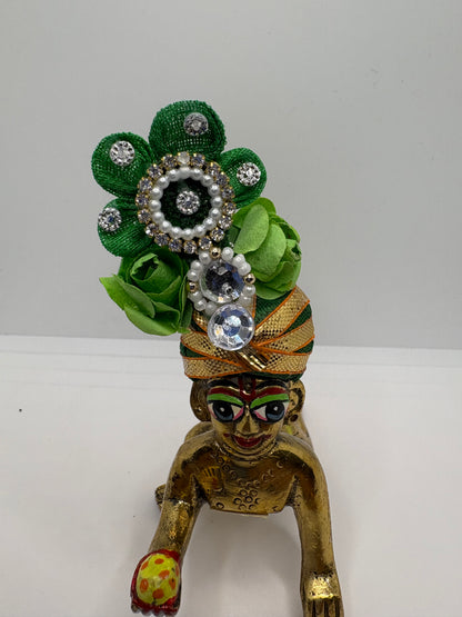 Floral Decorated Mukut for Kanha Ji | Handcrafted Flower Crown for Laddu Gopal Ji