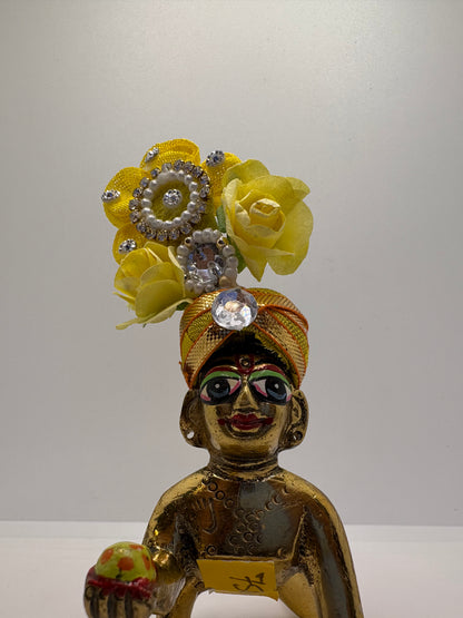 Floral Decorated Mukut for Kanha Ji | Handcrafted Flower Crown for Laddu Gopal Ji