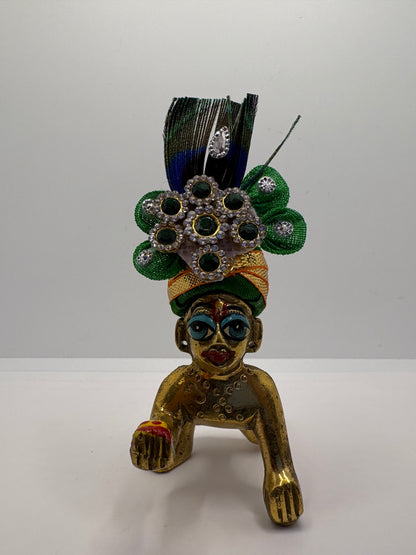 Beautiful Floral Decorated Mukut for Kanha Ji | Handcrafted Flower Crown for Laddu Gopal Ji