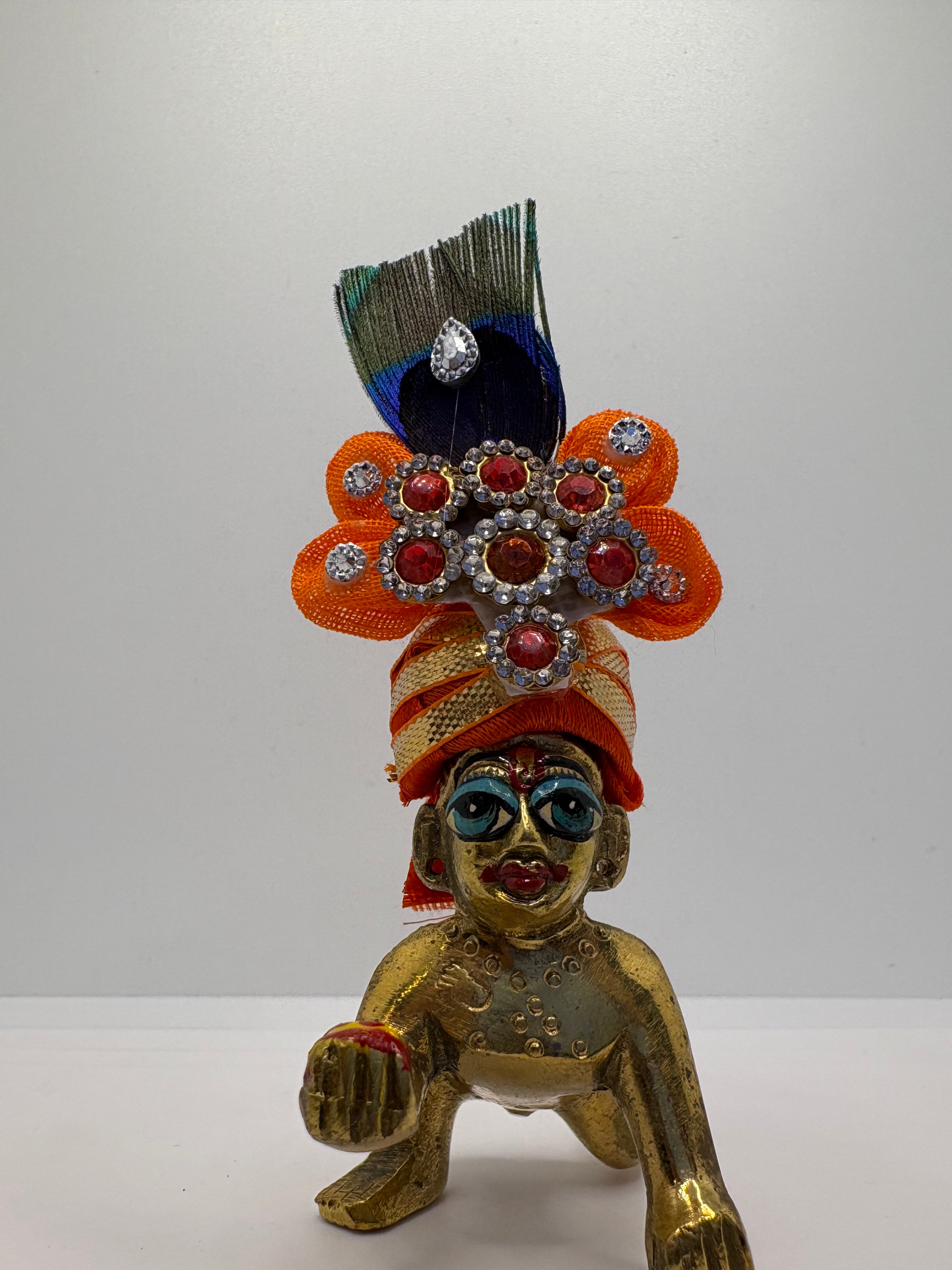Beautiful Floral Decorated Mukut for Kanha Ji | Handcrafted Flower Crown for Laddu Gopal Ji