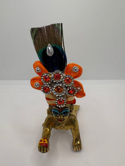 Beautiful Floral Decorated Mukut for Kanha Ji | Handcrafted Flower Crown for Laddu Gopal Ji
