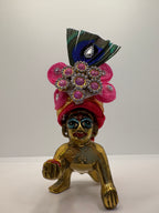 Beautiful Floral Decorated Mukut for Kanha Ji | Handcrafted Flower Crown for Laddu Gopal Ji