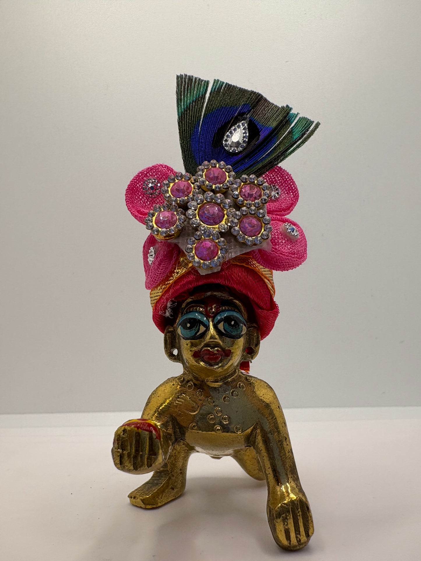 Beautiful Floral Decorated Mukut for Kanha Ji | Handcrafted Flower Crown for Laddu Gopal Ji