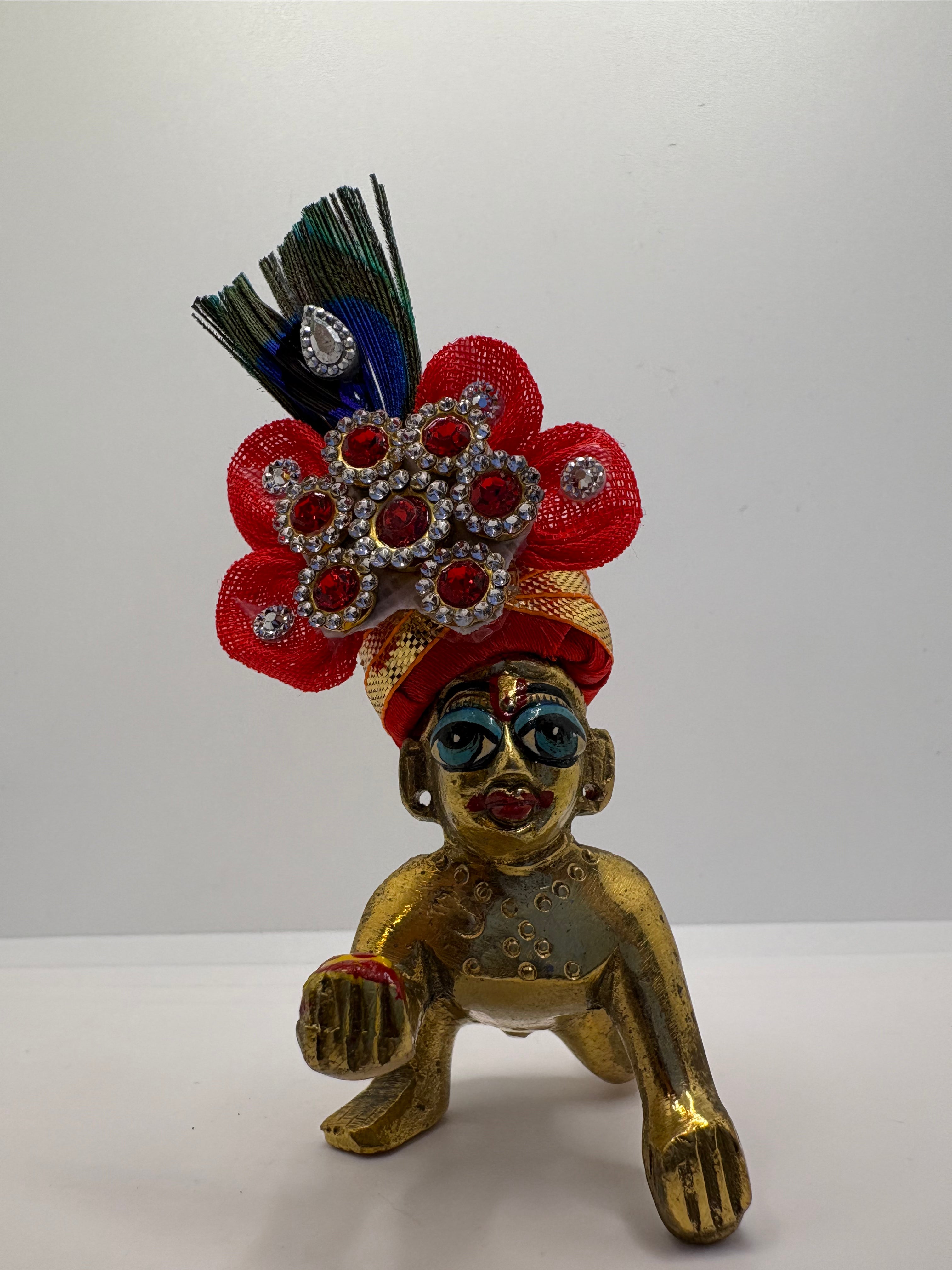 Beautiful Floral Decorated Mukut for Kanha Ji | Handcrafted Flower Crown for Laddu Gopal Ji