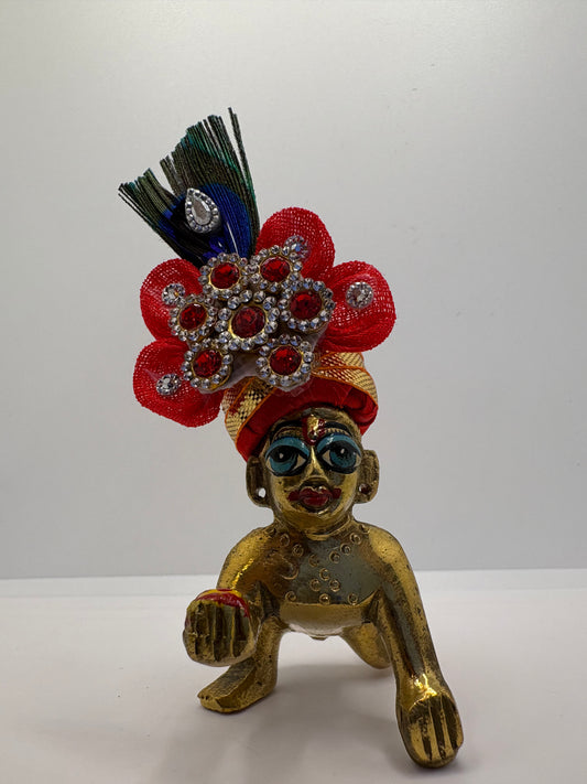 Beautiful Floral Decorated Mukut for Kanha Ji | Handcrafted Flower Crown for Laddu Gopal Ji
