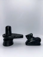 Black Stone Shivling with Nandi ji