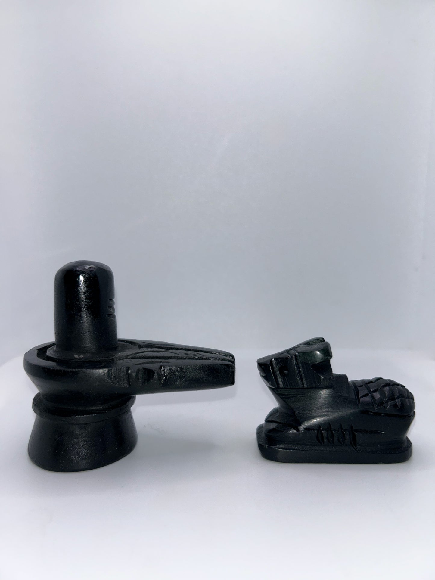 Black Stone Shivling with Nandi ji