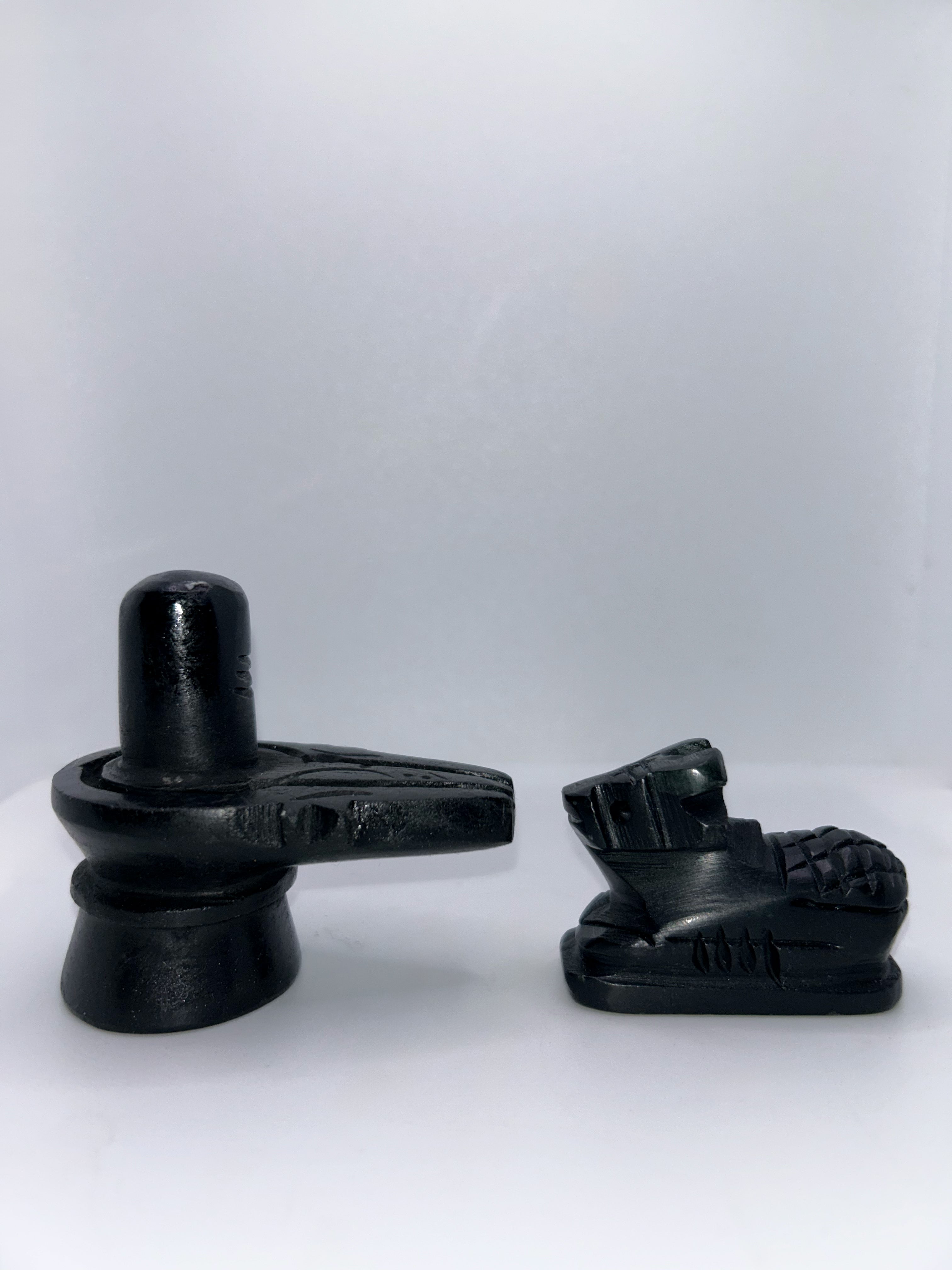 Black Stone Shivling with Nandi ji