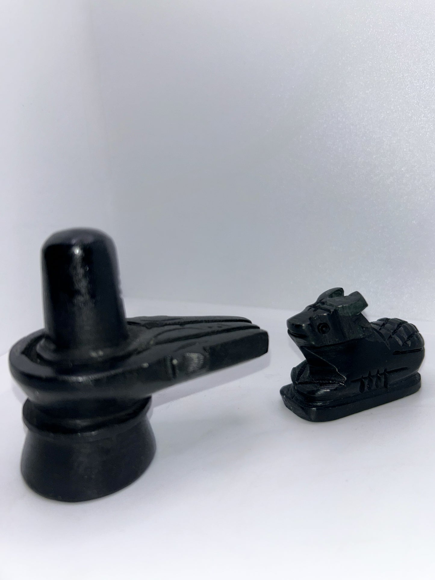 Black Stone Shivling with Nandi ji