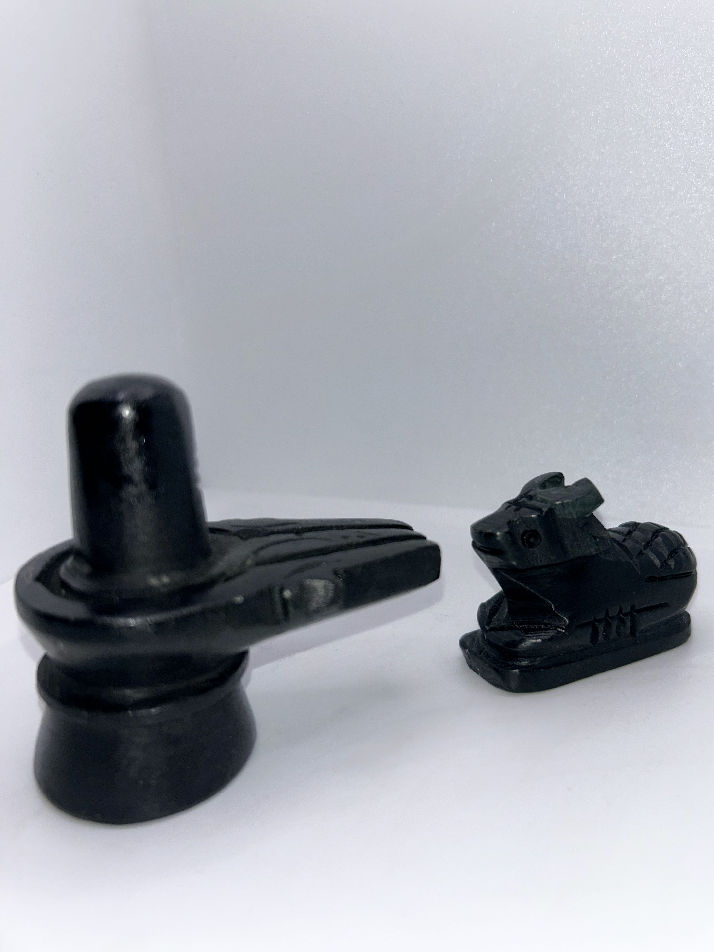 Black Stone Shivling with Nandi ji