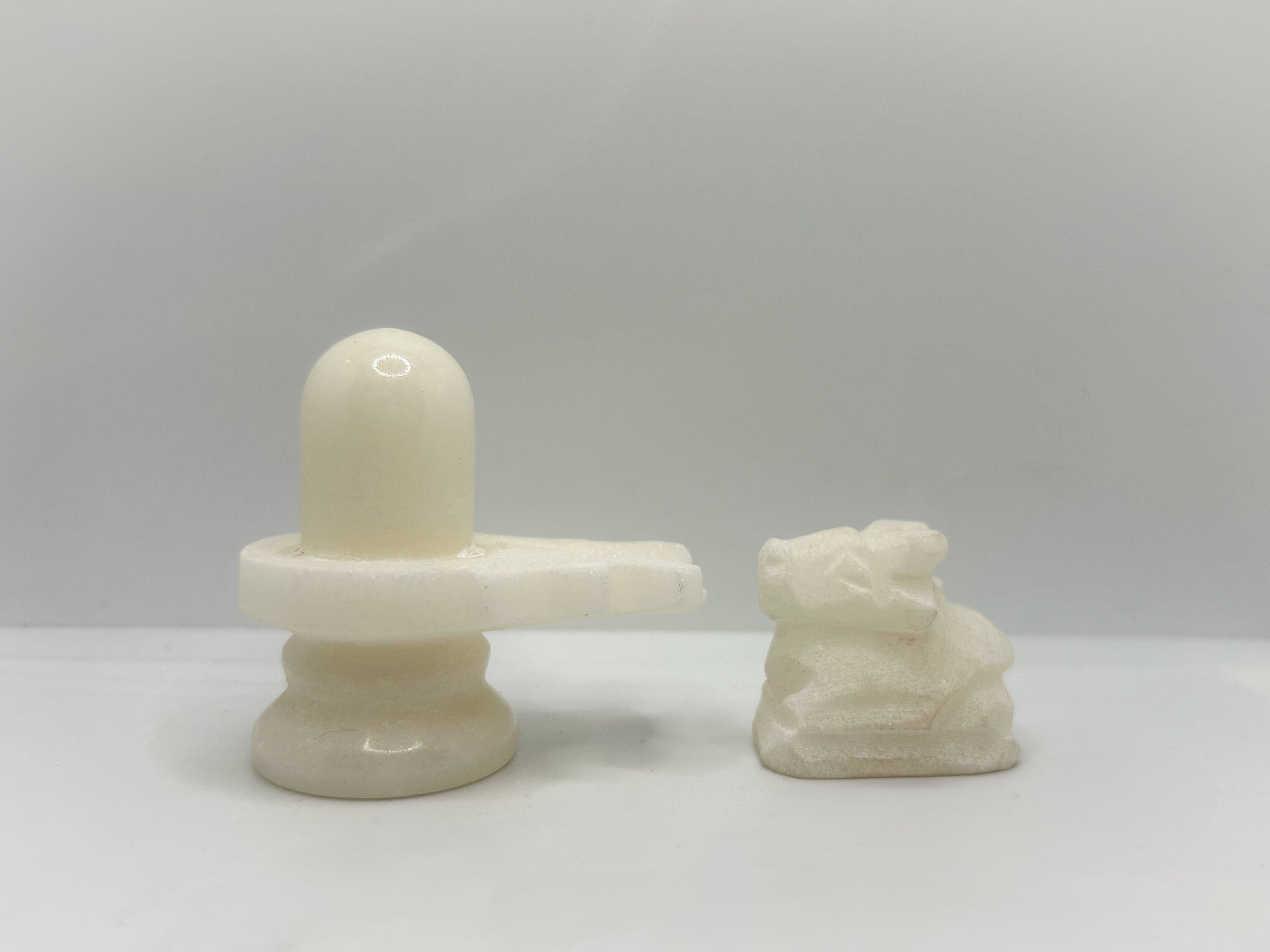 White Marble Shivling with Nandi ji
