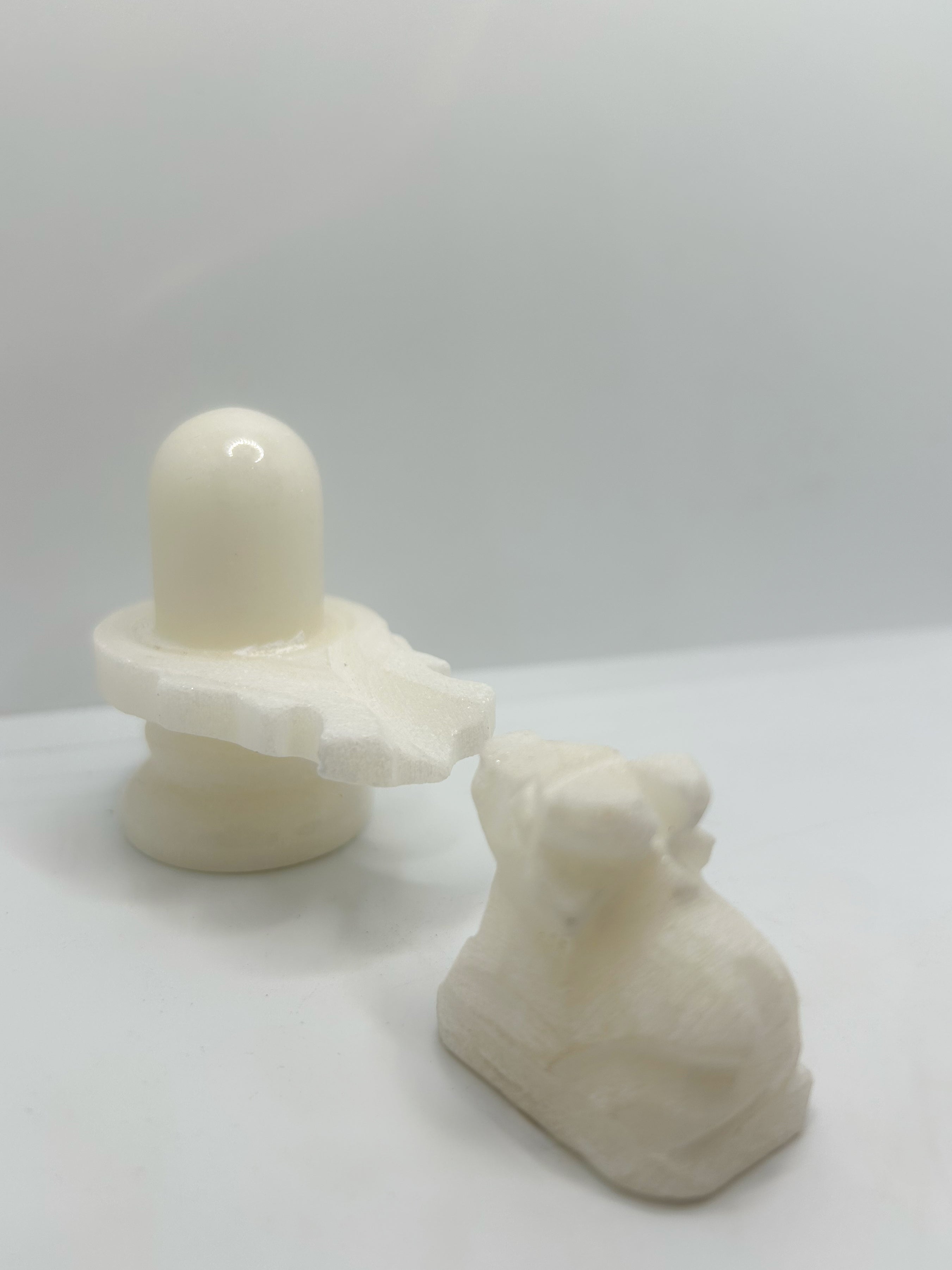 White Marble Shivling with Nandi ji