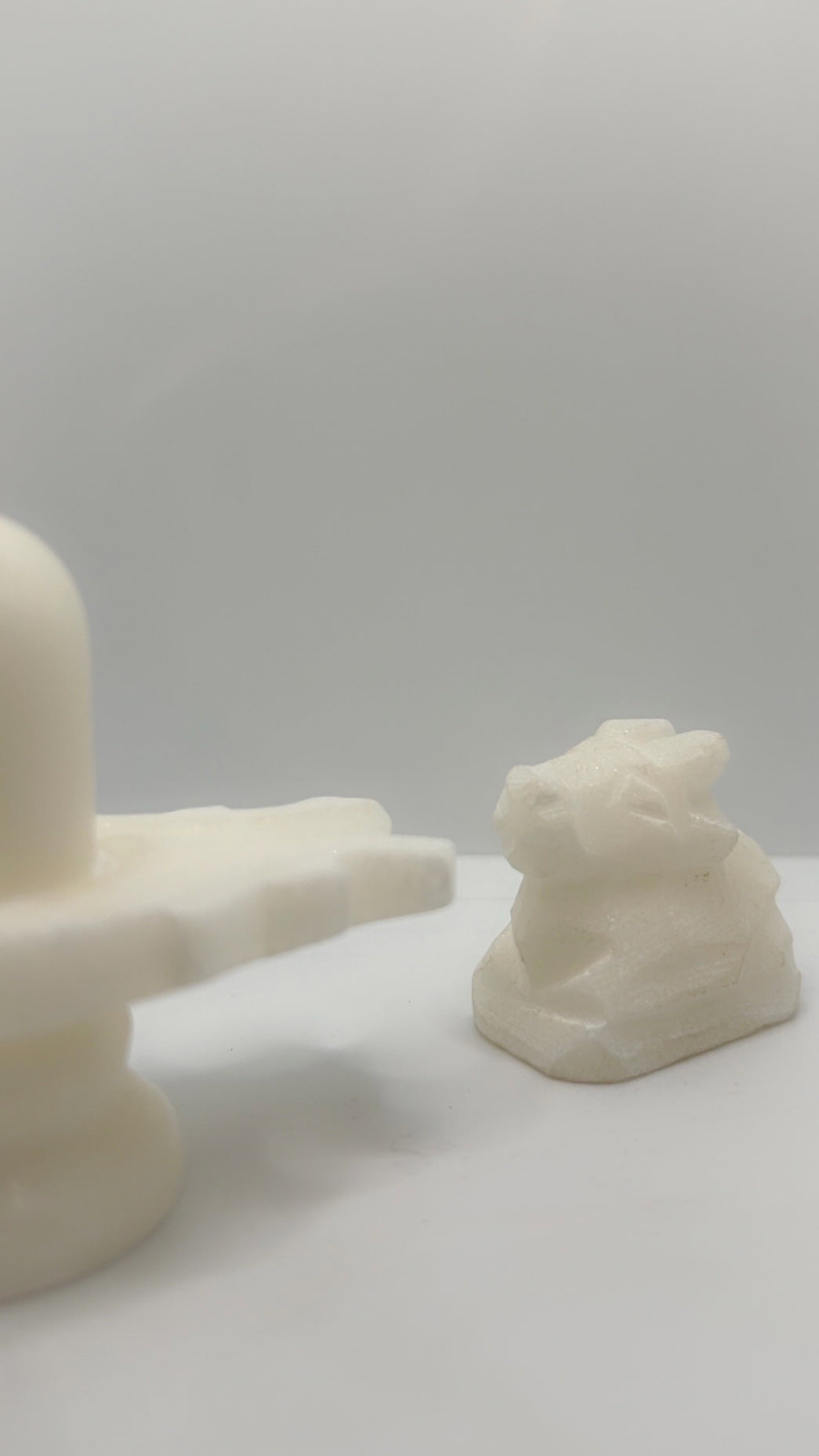 White Marble Shivling with Nandi ji